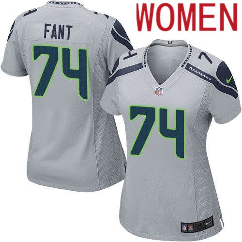 Women Seattle Seahawks 74 George Fant Nike Gray Game NFL Jersey